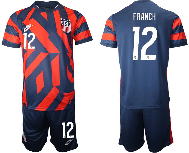 Men 2020-2021 National team United States away #12 blue Nike Soccer Jersey